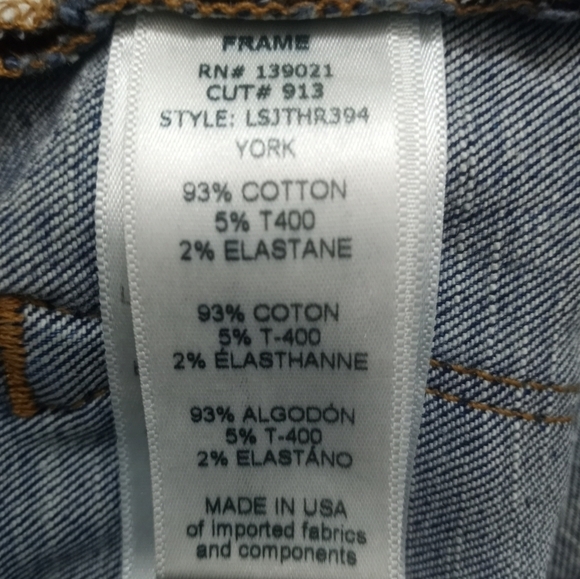 FRAME Le Skinny de Jeanne Jeans Size 28 York Wash Tulip Hem - Picture 6 of 16